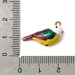 304ステンレススチールエナメルペンダント  鳥のチャーム  イオンプレーティング（ip）  18KGP本金メッキ  カラフル  14x21x8mm  穴：1.4mm&nbsp;STAS-G386-02G-01