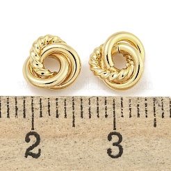 真鍮ビーズ  カドミウムフリー＆ニッケルフリー＆鉛フリー  三位一体の結び目  18KGP本金メッキ  7x7x3mm  穴：1.8mm&nbsp;KK-Q820-40G