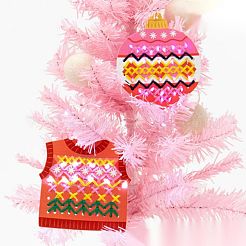 DIYのクリスマスツリーと花輪とベルと靴下とベストの木製織りアート  mdfステンシルを含む  毛糸  綿糸とプラスチック針  カラフル  12.5x10.9x0.12cm  穴：3mm  1個/セット&nbsp;DIY-P033-04