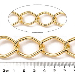 アルミカーブチェーン  溶接されていない  スプールで  ゴールドカラー  33x26x3.5mm  約16.40フィート（5m）/ロール&nbsp;CHA-C002-06G