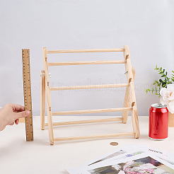 4段木製ブレスレットオーガナイザーディスプレイライザースタンド  湯通しアーモンド  30x22x33cm&nbsp;ODIS-WH0043-263B
