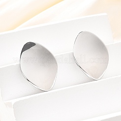 304ステンレススチールスタッドピアス  オーバル  ステンレス鋼色  28x21mm&nbsp;EJEW-D319-09B-P