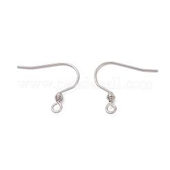 変色しにくい316サージカルステンレススチール製ピアスフック  耳ワイヤー  水平ループ付き  ステンレス鋼色  16mm  穴：2mm  22ゲージ  ピン：0.6mm&nbsp;STAS-M288-07P-B