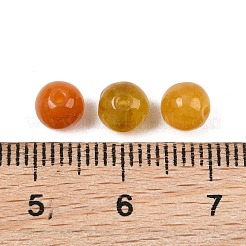 天然ミャンマー翡翠 ビルマ翡翠ビーズ  染め  スムーズなラウンド  ゴールド  6mm  穴：1mm&nbsp;GG-CBAC08B-05B-04