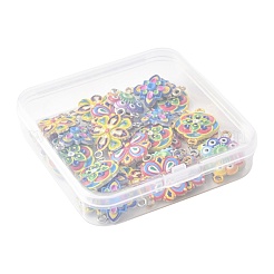 40個 10スタイル 3Dプリント合金コネクタチャーム  花のリンク  プラチナ·ゴールデン  ミックスカラー  16~24x18~25x3~4.5mm  穴：1.8mm  4個/スタイル&nbsp;ENAM-FS0003-61