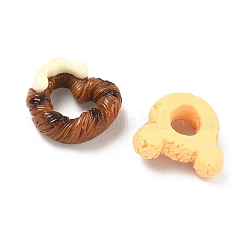 オペーク樹脂カボション  クマとハートの形のドーナツ  ミックスカラー  15~17x17.5~18x6.3~7.5mm&nbsp;RESI-K030-10
