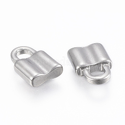 変色しにくい304ステンレススチールペンダント  南京錠  ステンレス鋼色  12x8x3mm  穴：3.5x3mm&nbsp;STAS-H416-86P