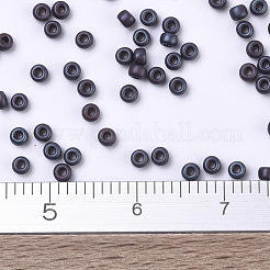 MIYUKIラウンドロカイユビーズ  日本製シードビーズ  11/0  （rr2016)マットメタリックダークプラムアイリス  2x1.3mm  穴：0.8mm  約50000個/ポンド&nbsp;SEED-G007-RR2016