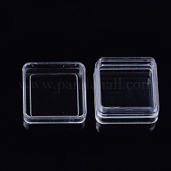 プラスチックビーズ収納ケース  正方形  透明  4x4x2.2cm  内径：3.4x3.4のCM&nbsp;CON-Q030-01