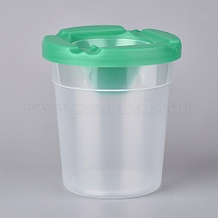 子供のこぼれないプラスチックペイントカップ  色付き蓋付き  清掃用  ミックスカラー  8.7cm  4個/セット&nbsp;TOOL-L006-08