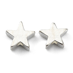真鍮ビーズ  スター  銀色のメッキ  8x3mm  穴：1.8mm&nbsp;PJ-TAC0001-26B-S
