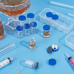 ガラス粉末充填ボトル20個  ラボ用品  PPプラスチックボックス2個付き  透明  3.8x2.2cm  容量：5ml（0.17fl.oz）&nbsp;AJEW-OC0014-72