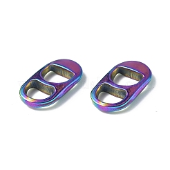 イオンプレーティング（IP）304ステンレススチールコネクタチャーム  オーバルリンク  虹色  18x10x3mm  穴：5.5x5mmと6x6mm&nbsp;STAS-I694-30MC