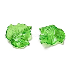 クリアアクリルパーツ  葉  芝生の緑  24x23.5x1.2mm  穴：2mm  1086個/ 500g&nbsp;OACR-E039-69H