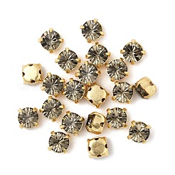 プレシオサ® マキシマ クリスタル 縫い付けカップ  チェコクリスタル  真鍮製爪付き台座付き  719 35 021 チャトン（丸）  ゴールドカラー  ブラックダイヤモンド40010個  ss16（3.8~4mm）&nbsp;Y-PRC-SS16-40010-G