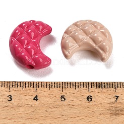 ベーキングペイント不透明アクリルビーズ  菱形模様の三日月  ミックスカラー  20x17x10mm  穴：2.5mm&nbsp;AC-CBAD9B6-06