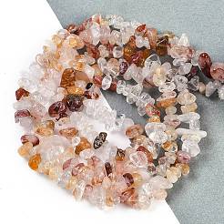 天然レッド ヘマトイド クォーツ/鉄系クォーツ ビーズ 連売り  チップ  6~12x1.5~6x4~7mm  穴：1mm  31.50''（80センチメートル）&nbsp;G-G905-19