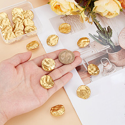 20 個の 1 穴合金シャンクボタン  不規則なフラットラウンド  マットゴールドカラー  22.5x20.5x3.5~7mm  穴：1.8mm&nbsp;BUTT-HY0001-23