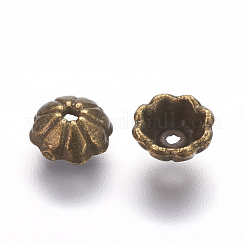 チベット風ビーズキャップ  カドミウムフリー＆ニッケルフリー＆鉛フリー  半円  アンティークブロンズ  6x2.5mm  穴：1mm&nbsp;X-TIBEB-00954-AB-NR