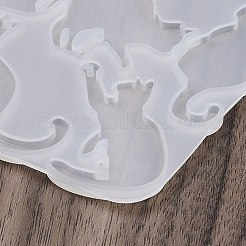 猫の形の DIY ペンダントシリコンモールド  レジン型  UVレジン用  エポキシ樹脂ジュエリー作り  ホワイト  91x139x4mm  穴：2mm  内径：41~55x21~55mm&nbsp;DIY-A061-05