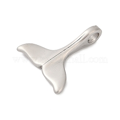316サージカルステンレスペンダント  フィッシュテイル チャーム  変色防止  ステンレス鋼色  28.5x25x8mm  穴：5mm&nbsp;STAS-D304-36P