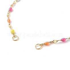304ステンレススチールリンクチェーン  エナメル  304ステンレススチール製丸カン付き  カラフル  6-1/2インチ（16.5cm）&nbsp;AJEW-JB01007