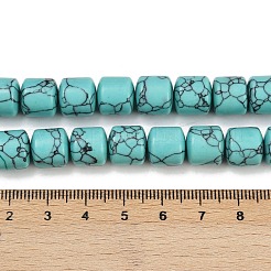 合成ターコイズビーズ連売り  コラム  9.5~10x10~10.5mm  穴：0.8~1mm  約40個/連  15.31~15.35''（38.9~39センチメートル）&nbsp;G-G275-D13-10x10mm