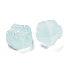 半透明の樹脂ビーズ  花  ライトシアン  13x12.5x7.5mm  穴：1.5mm&nbsp;RESI-H153-09