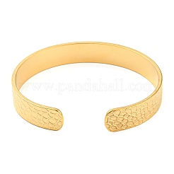 304ステンレススチールオープンカフバングル  ゴールドカラー  内径：2-1/4x1-7/8インチ（5.85x4.8cm）&nbsp;BJEW-K230-01G-03