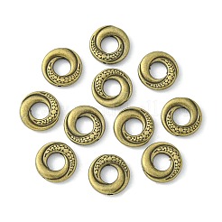 チベットスタイル合金ドーナツビーズフレーム  カドミウムフリー＆ニッケルフリー＆鉛フリー  アンティークブロンズ  15x4mm  穴：1.5mm  約383個/977g&nbsp;LS-TIBEB-5723-AB-NR
