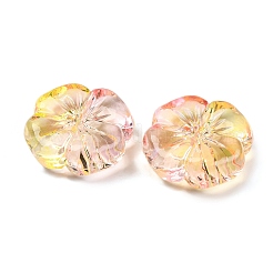 ツートン透明アクリルビーズ225個  花  ピンク  20x7mm  穴：1.8mm  約225個/500g&nbsp;MACR-K359-26B