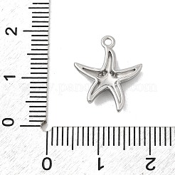 海洋生物をテーマにした304ステンレススチールペンダント  ステンレス鋼色  ヒトデ  16.5x13.5x3mm  穴：1.2mm&nbsp;STAS-Z179-40P-02B
