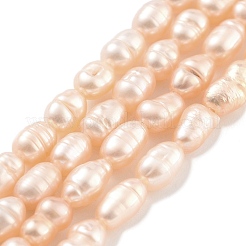 天然養殖淡水パールビーズ連売り  ライス  グレードA +  桃パフ  2.8~3.2mm  穴：0.3mm  約31個/連  6.69''~6.89''（17~17.5センチメートル）&nbsp;PEAR-P062-01B