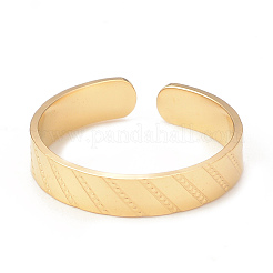 イオンプレーティング（IP）304ステンレススチール製菱形オープンカフリング女性用  14KGP本金メッキ  内径：17mm&nbsp;RJEW-I096-26G