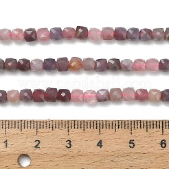 天然パープルトルマリンビーズ連売り  キューブ  多面カット  4x4x4mm  穴：0.9mm  約101個/連  15.94''（40.5センチメートル）&nbsp;G-NH0072-C02-01
