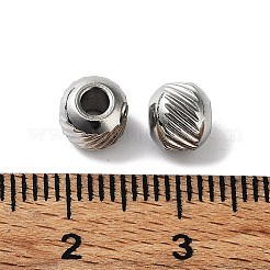 変色しない303ステンレススチールビーズ  ロンデル  ステンレス鋼色  6x5mm  穴：2.5mm&nbsp;STAS-Q302-03G-P