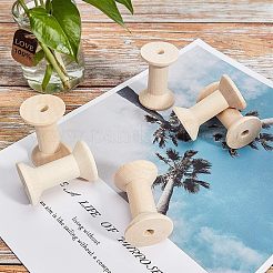 ワイヤーのための木製の空のスプール  スレッドボビン  湯通しアーモンド  48~48.5x31~31.5mm  穴：3.5mm&nbsp;LS-WOOD-FG0001-04