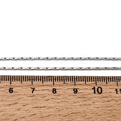 1.3mm 304ステンレススチールボストンリンクチェーンネックレス（女性・男性用）  ステンレス鋼色  17.91インチ（45.5cm）&nbsp;NJEW-Z115-12P-02