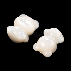 ナチュラルホワイトシェルビーズ  片穴  クマ  15x11.5x7.5mm  穴：1mm&nbsp;SSHEL-I026-10