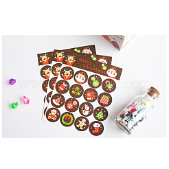 シールステッカー  ラベル貼付絵ステッカー  漫画クリスマステーマ  ミックスカラー  30mm  16pcs /シート&nbsp;AJEW-L062-05