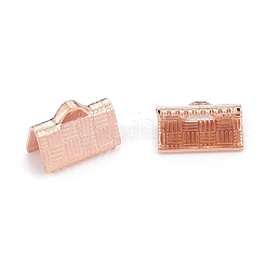 304ステンレススチールリボンカシメエンドパーツ  ミックスカラー  7x10x5mm  穴：1.2x0.5mm&nbsp;STAS-P249-27B-M
