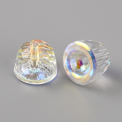 透明なガラスビーズを電気  半円  クリアAB  8.5x10mm  穴：1.5mm&nbsp;EGLA-WH0001-08A