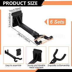 鉄製ギターディスプレイ吊り下げスタンド  ブラック  28x9.3x7cm&nbsp;ODIS-WH0043-274