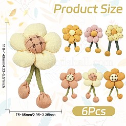 1セット6個6スタイルの花の生地のブローチミックスカラー  ミックスカラー  11x7.5x2.5cm&nbsp;ST-CJ0038-001