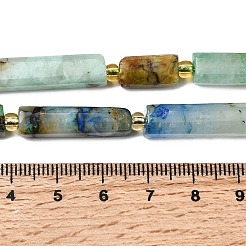 天然クリソコラとラピスラズリビーズ連売り  コラム  シードビーズで  14~30x6.5~7.5x6.5~7.5mm  穴：1mm  約13~15個/連  15.87''（40.3cm）〜16.06''（40.8cm）&nbsp;G-D353-A04