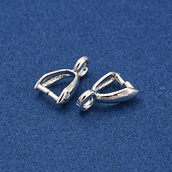ラックメッキ真鍮製のアイスピックピンチベイル  カドミウムフリー＆鉛フリー  長持ちメッキ  銀  9.5x5.5x3mm  穴：1.6mm  ピン：0.7mm&nbsp;KK-Z030-05B-S