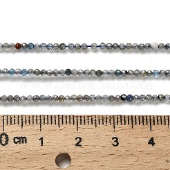 天然石アパタイトビーズ連売り  多面カットラウンド  2mm  穴：0.5mm  約175~233個/連  15.16''~15.35''（38.5~39センチメートル）&nbsp;G-RM2025-A18-2mm-B