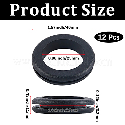 ゴム製環境保護両面保護コイル12個  ブラック  41x11mm  内径：25mm&nbsp;FIND-CN0002-58A