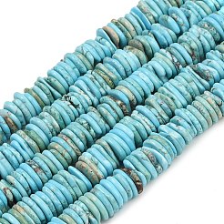 染色された天然マグネサイトビーズ連売り  ディスク  13.5~14x11~12x2.5~3mm  穴：1.2mm  約156個/連  15.75''（40センチメートル）&nbsp;G-V003-01