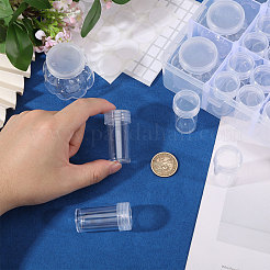 長方形のプラスチック製オーガナイザー収納グリッドビーズコンテナ  カボチャ箱3個付き  チューブボックスとステッカー48個  透明  27x16.3x5.7cm&nbsp;CON-WH0100-80